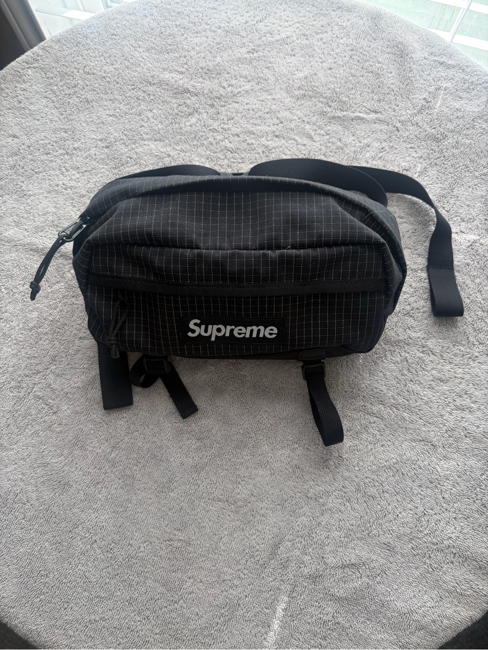 Supreme Black Waist Bag (SS24) - 3M Reflective Logo Streetwear Sling Fanny Pack